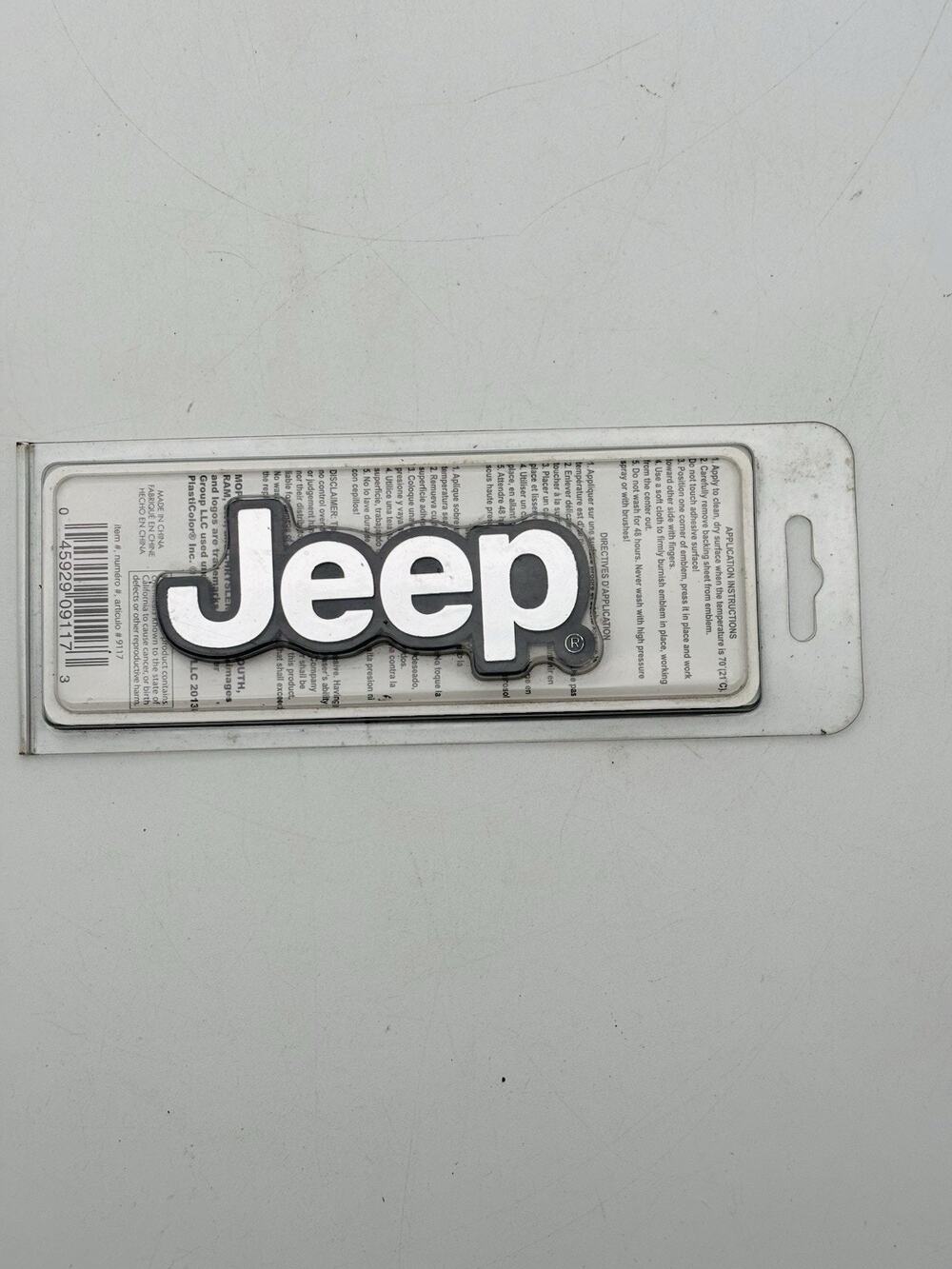 New. JEEP Rear Emblem Silver And Black OEM 3.5” New In Packaging Universal Fit